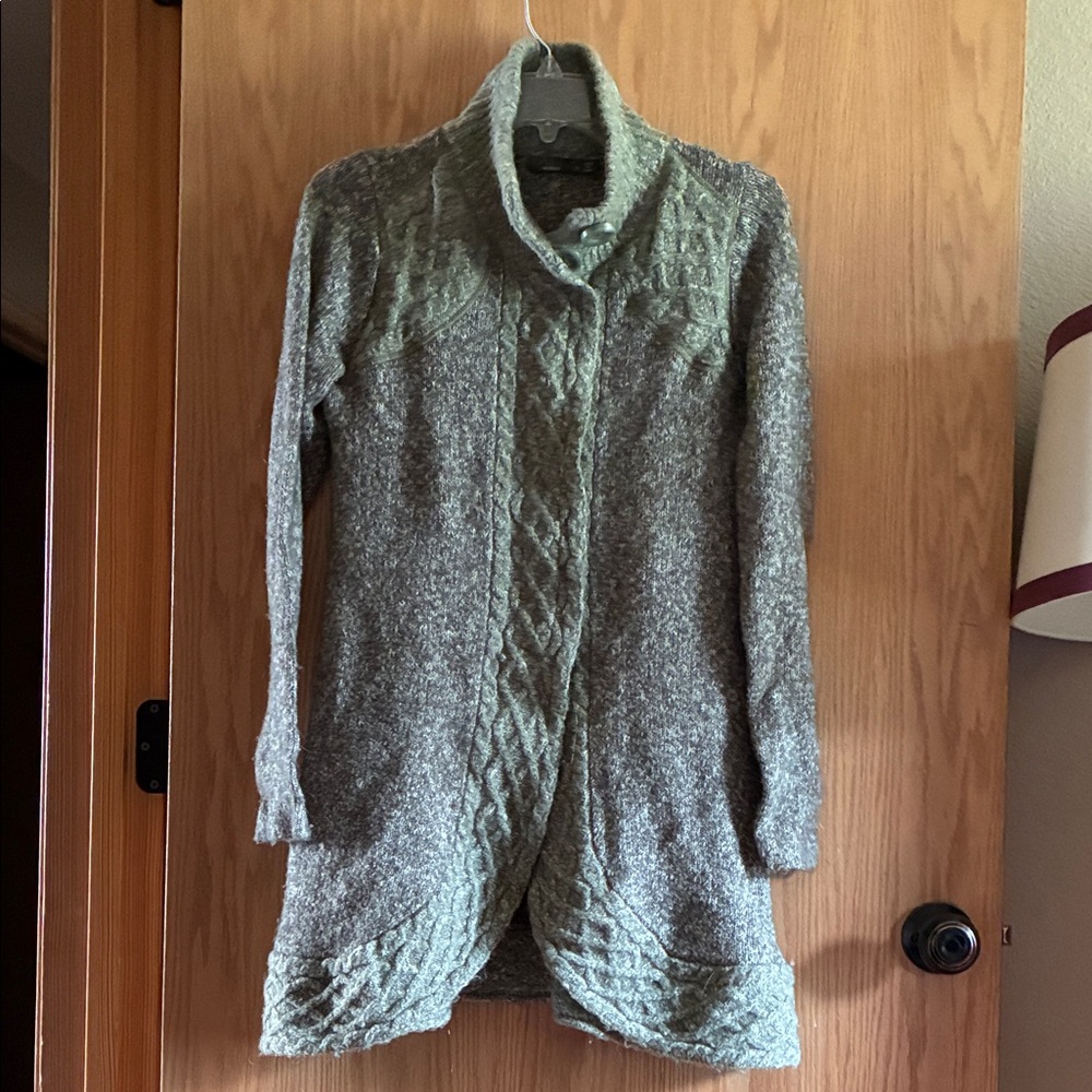 Prana Heathered Green Cardigan Sweater